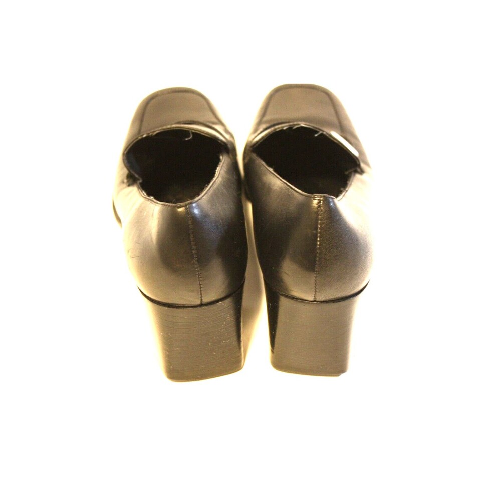CROFT & BARROW Womens Shoes Size 11 Black Leather Slip-on Loafer Buckle - Picture 3 of 7